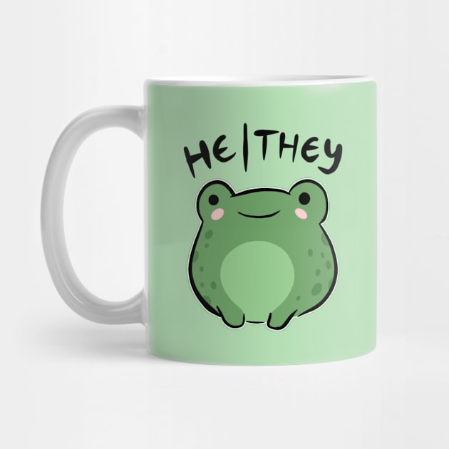 He/They Pronouns: Froggy's Leaping Celebration - An Adorable Nonbinary Aesthetic for Enby, LGBTQ, Demigirl, Demiboy by Ministry Of Frogs